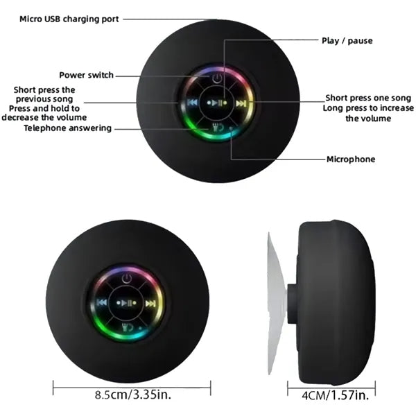 Bluetooth Speaker Waterproof With LED Light