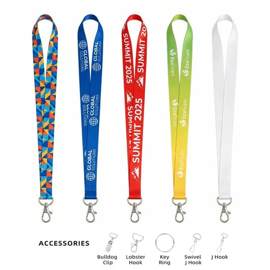 Premium 3/4" Satin Full Color Dye Sublimated Lanyard
