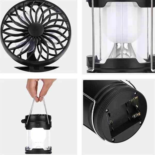 Collapsible LED Camping Lantern With Cooling Fan