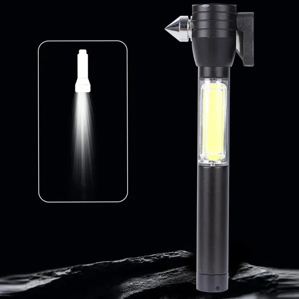 Car Safety Hammer Flashlight With Seatbelt Cutter
