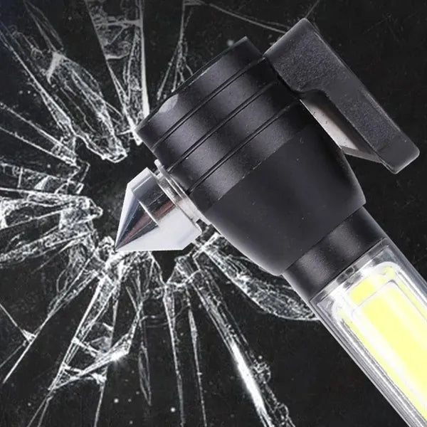 Car Safety Hammer Flashlight With Seatbelt Cutter