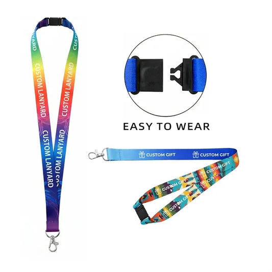 3/4" Full Color Dye Sublimation Lanyard w/ Safety Breakaway