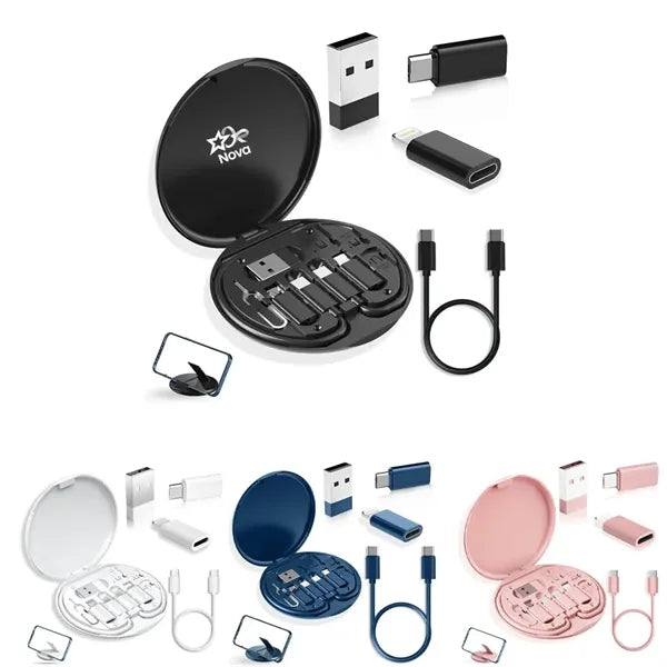 USB C Adapter Multiple Charging Cable Case with Phone Holder