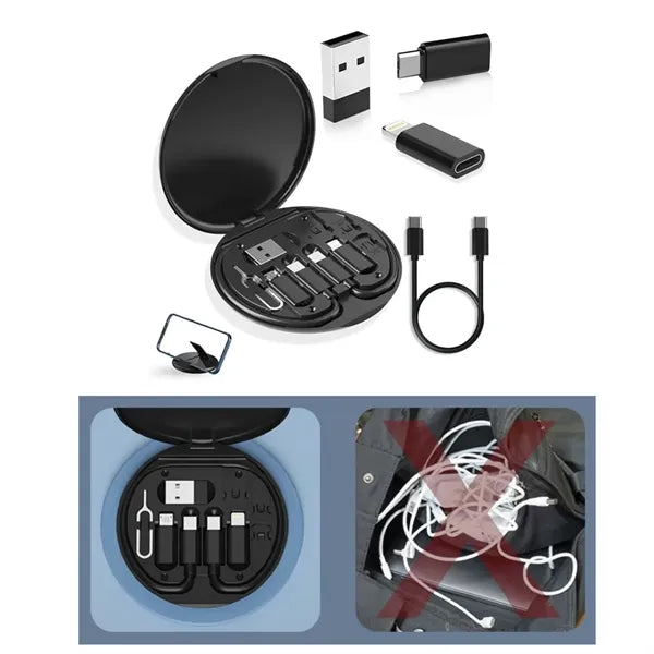 USB C Adapter Multiple Charging Cable Case with Phone Holder