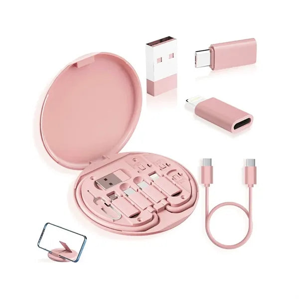 USB C Adapter Multiple Charging Cable Case with Phone Holder