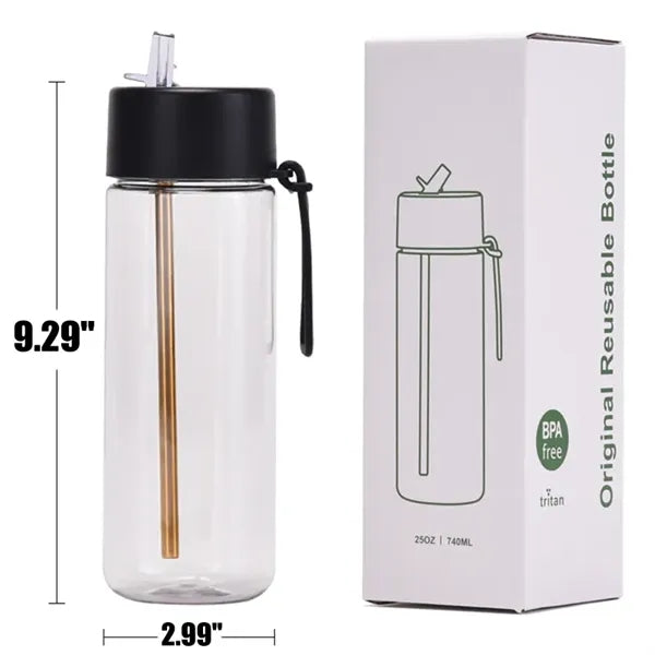 740ml 25oz Plastic Sports Travel Water Bottle