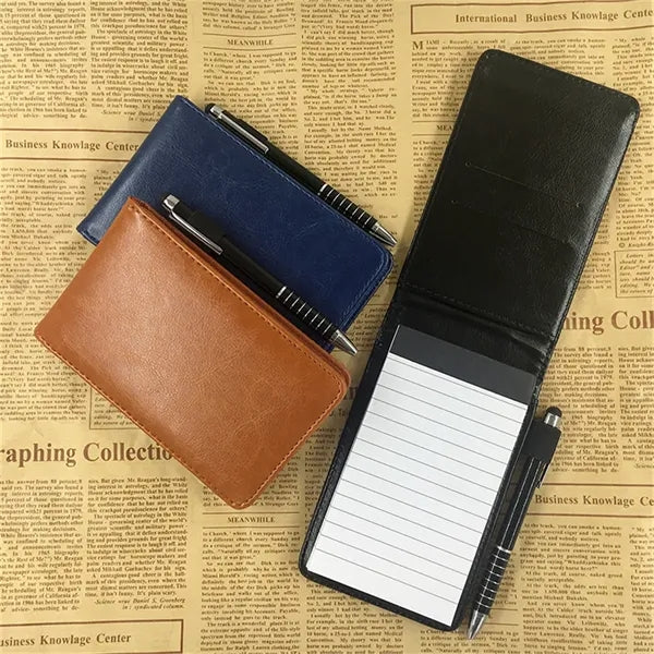 Golf Scorecard Holder PU Yardage Book Notebook with Pen