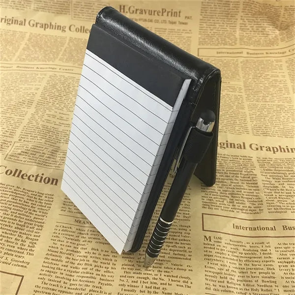 Golf Scorecard Holder PU Yardage Book Notebook with Pen