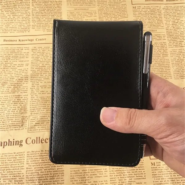 Golf Scorecard Holder PU Yardage Book Notebook with Pen