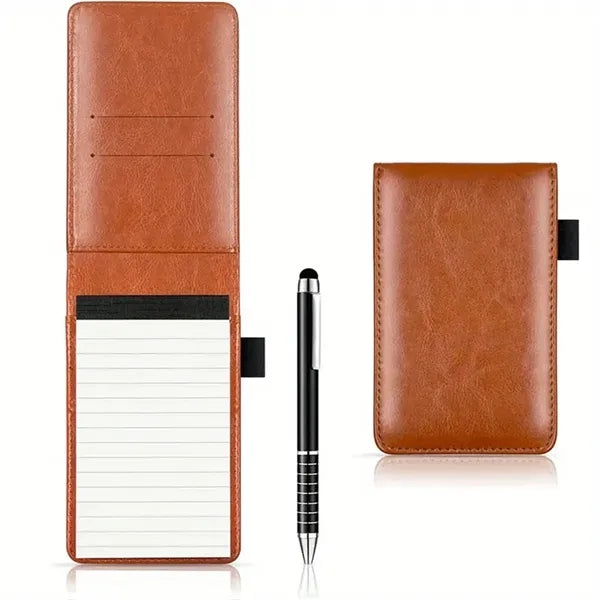 Golf Scorecard Holder PU Yardage Book Notebook with Pen