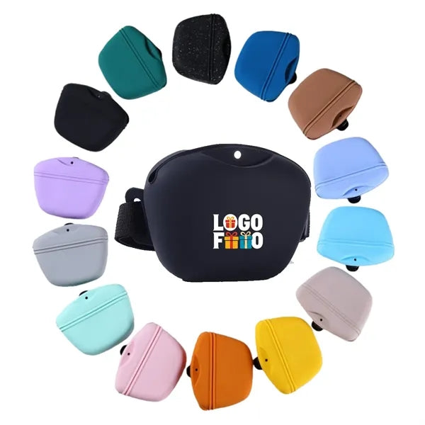 Pet Silicone Treat Bag Fanny Pack with Waist Belt and Clip
