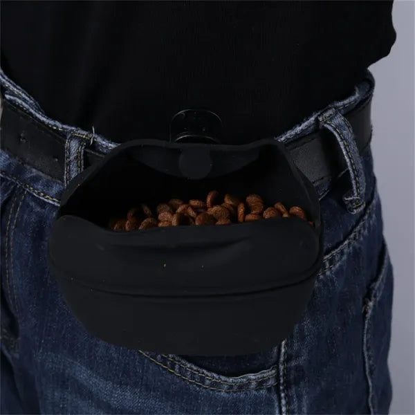 Pet Silicone Treat Bag Fanny Pack with Waist Belt and Clip