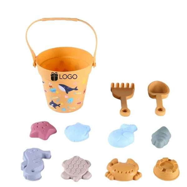 11pcs Soft Silicone Beach Toys Set Kids Bucket Animal Molds