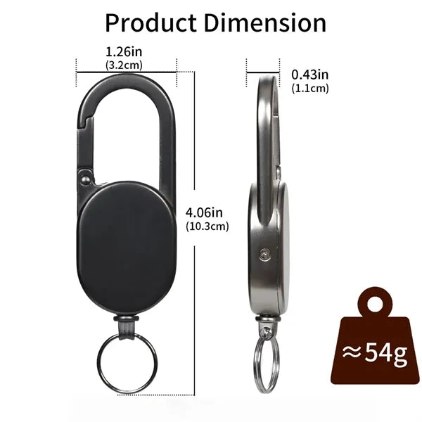 Retractable Keychain with Carabiner Heavy Duty Badge Reel