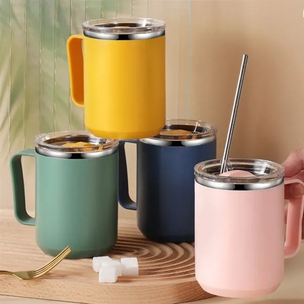 Stainless Steel Coffee Mug With Lid 15 OZ