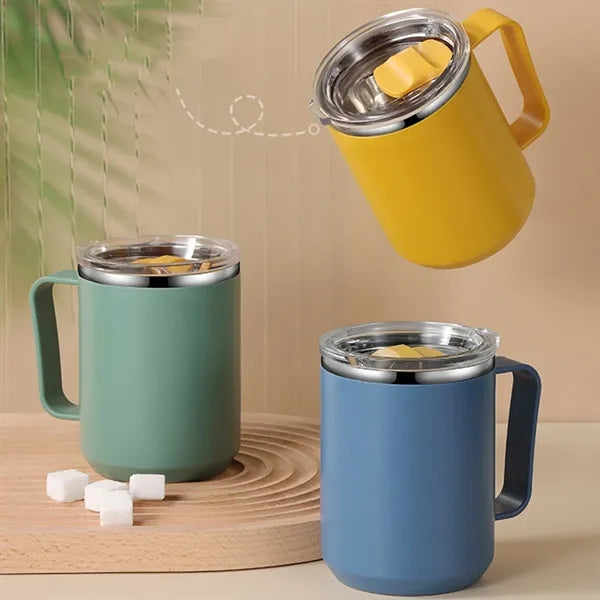 Stainless Steel Coffee Mug With Lid 15 OZ