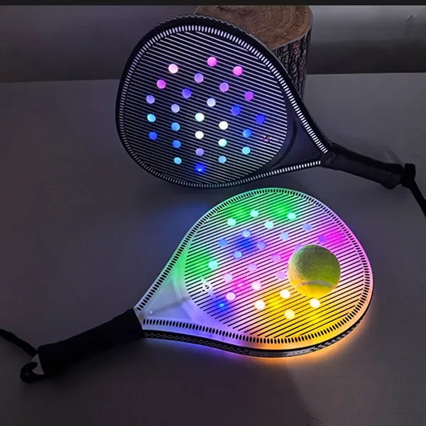 Outdoor Beach Paddle Tennis Set 2 Rackets Ball Bag with LED