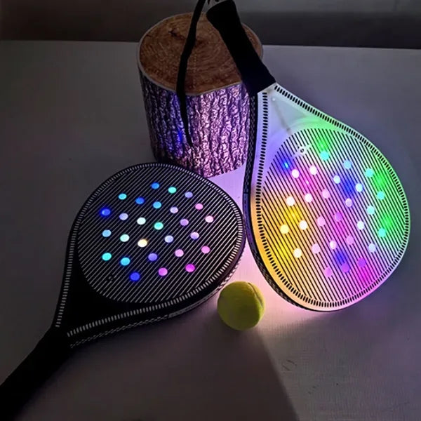 Outdoor Beach Paddle Tennis Set 2 Rackets Ball Bag with LED
