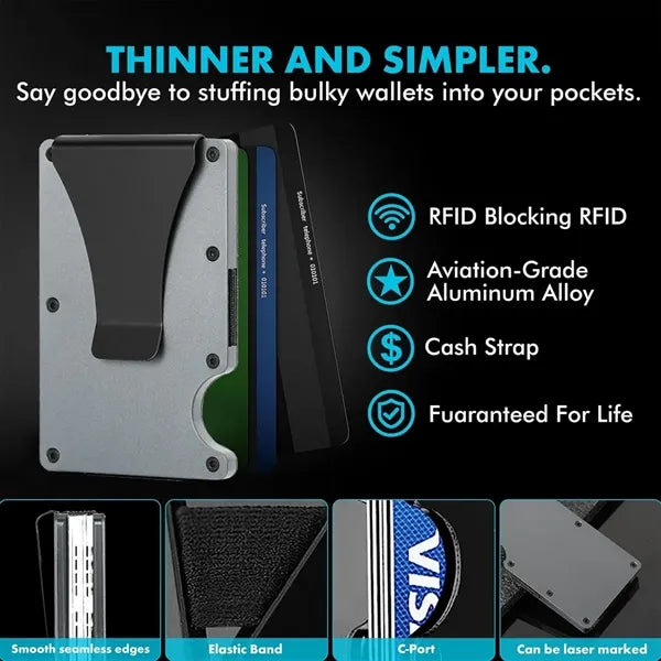Ultra Slim RFID Blocking Metal Card Holder Wallet