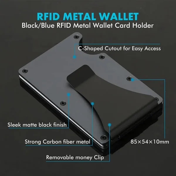 Ultra Slim RFID Blocking Metal Card Holder Wallet