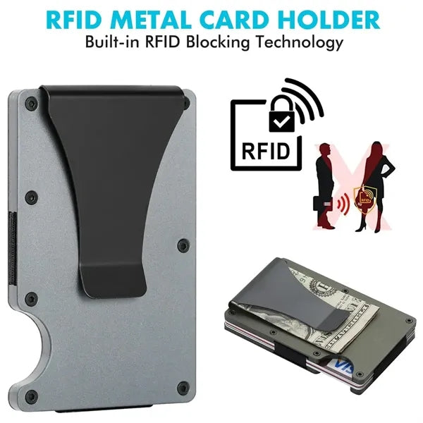 Ultra Slim RFID Blocking Metal Card Holder Wallet