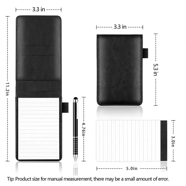 PU Leather Pocket A7 Notebook with Pen
