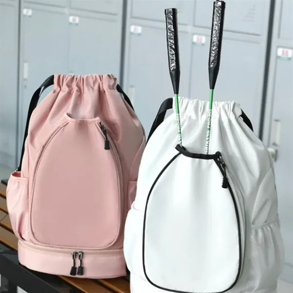 Drawstring Tennis Sports Backpack Water Resistant String Bag
