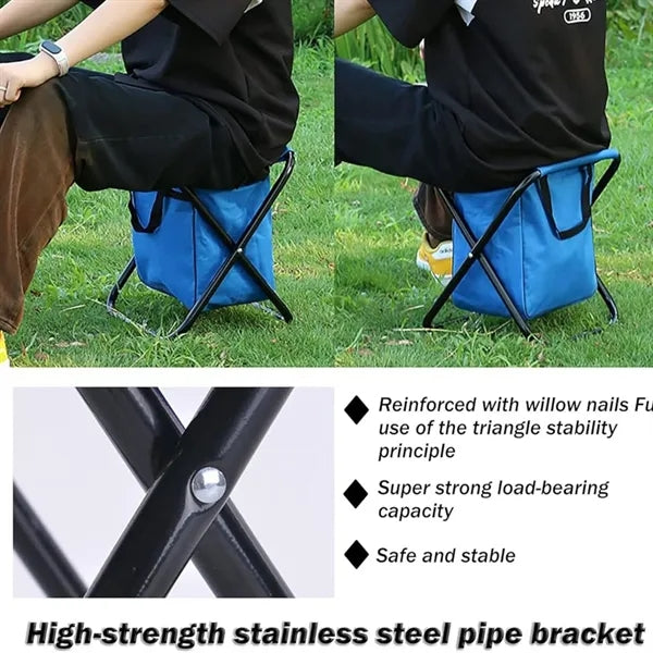 Foldable Fishing Stool with Ice Bag