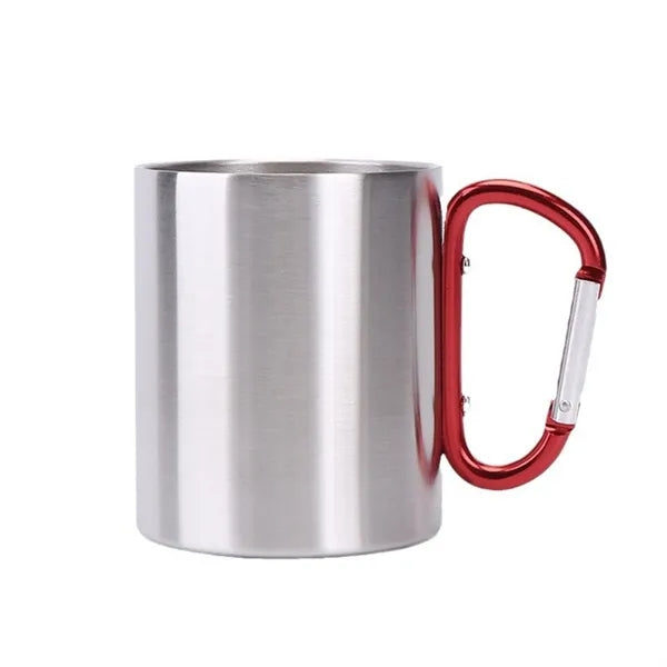 Double-Walled Stainless Steel Mug with Carabiner Handle