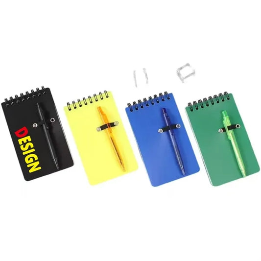 Pocket Sized Spiral Jotter Notebook With Pen