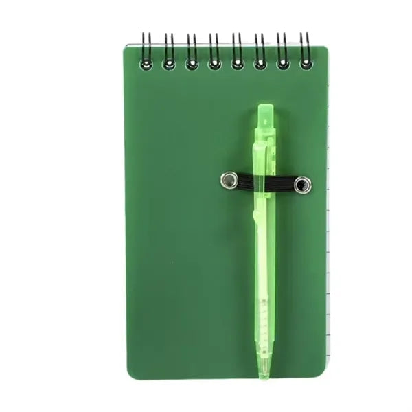 Pocket Sized Spiral Jotter Notebook With Pen