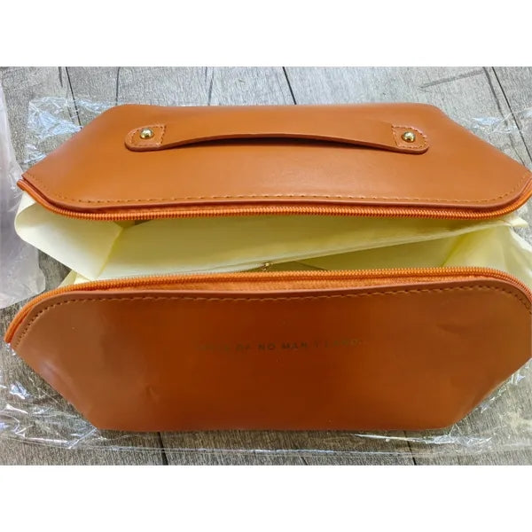 PU Leather Travel Toiletry Bag Resistant Makeup Organizer