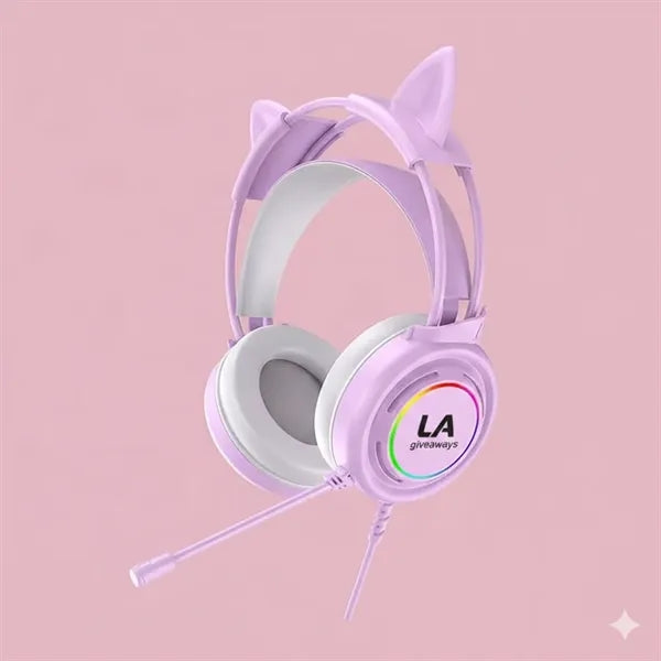Logo Girl Kids kitty Headphones Gaming Ear speakers