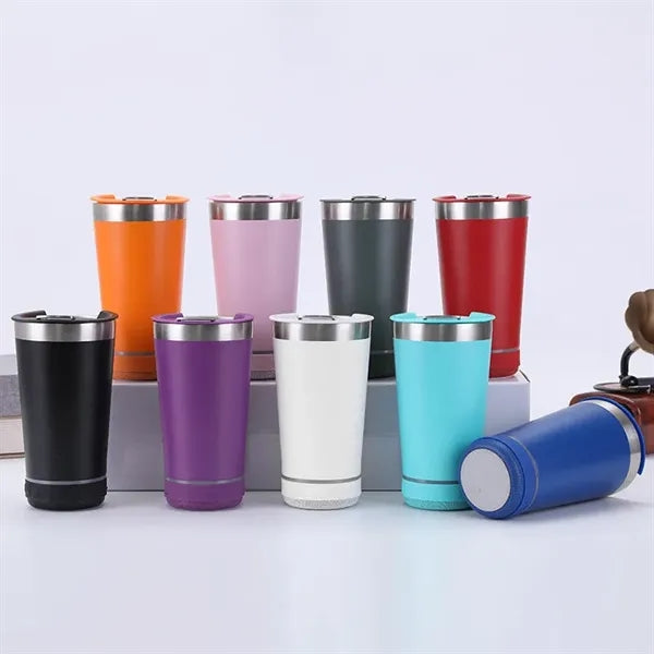 16oz Stainless Steel Tumbler with Music Speaker