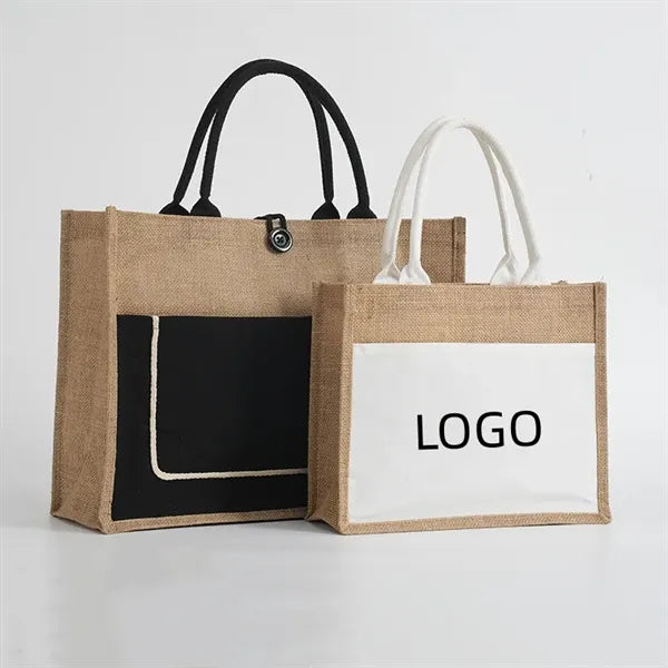 Jute Burlap Tote with Handles