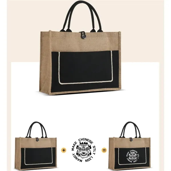 Jute Burlap Tote with Handles