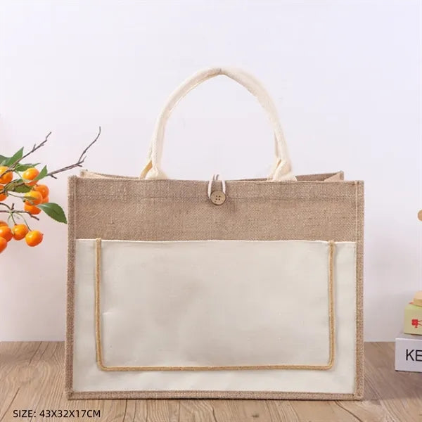 Jute Burlap Tote with Handles