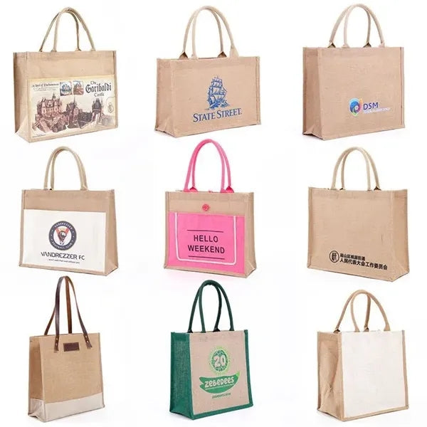 Jute Burlap Tote with Handles