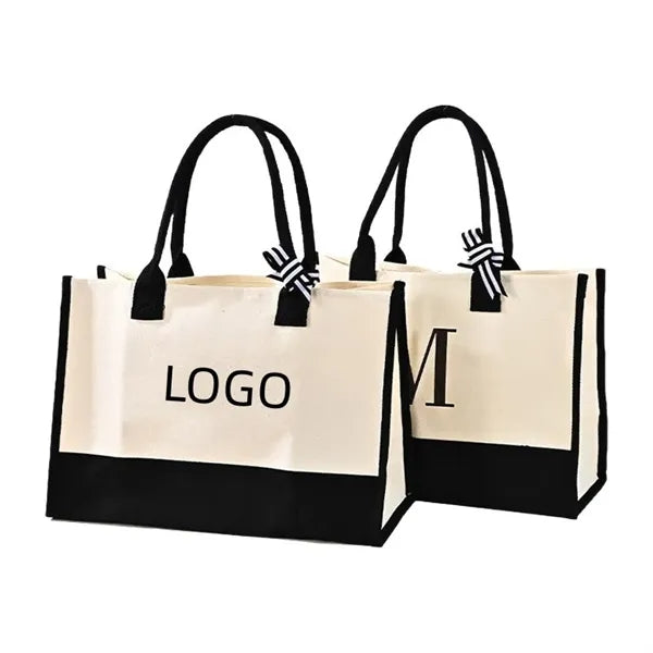 Black and White Canvas Tote Bag