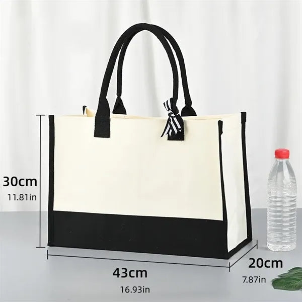 Black and White Canvas Tote Bag