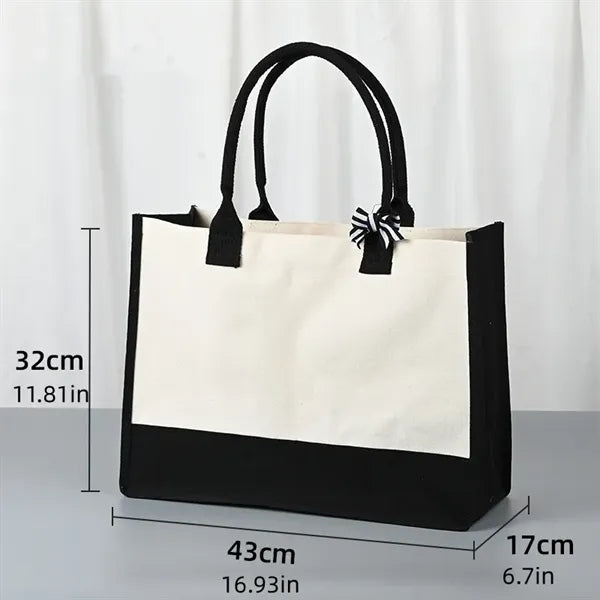Black and White Canvas Tote Bag