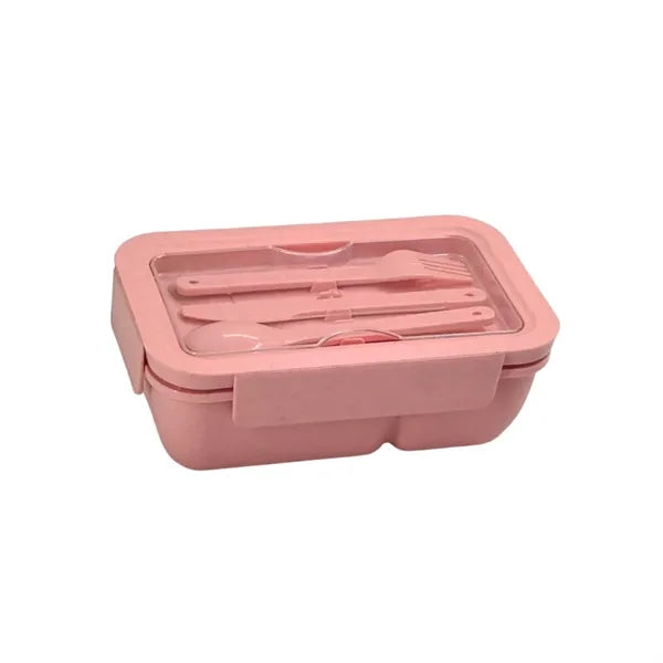 Single-Layer Bamboo Lid Lunch Box with Cutlery Set