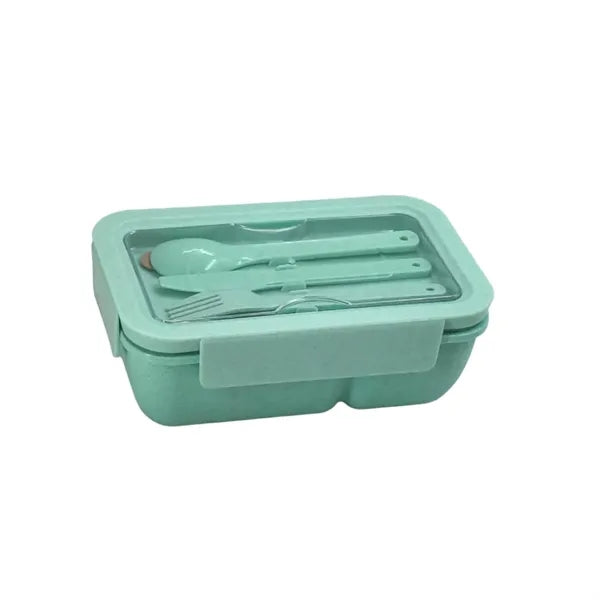 Single-Layer Bamboo Lid Lunch Box with Cutlery Set