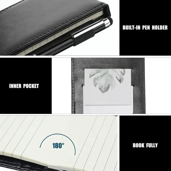 A7 Leather Pocket Notepad Holder & Pen Set