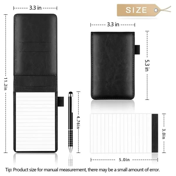 A7 Leather Pocket Notepad Holder & Pen Set