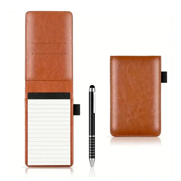 A7 Leather Pocket Notepad Holder & Pen Set