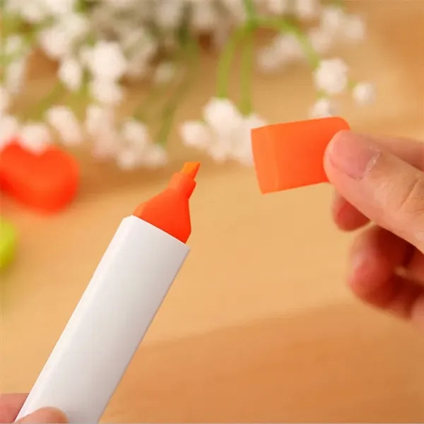Highlighter Pen with Attached Sticky Notes
