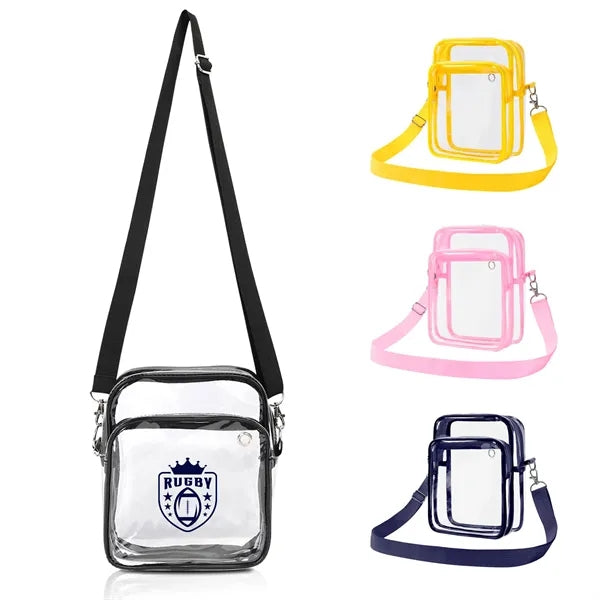 Clear PVC Crossbody Shoulder Bag (Ocean)
