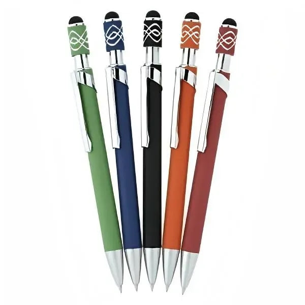 Simple Spinner Soft Touch Stylus Gel Metal Pen
