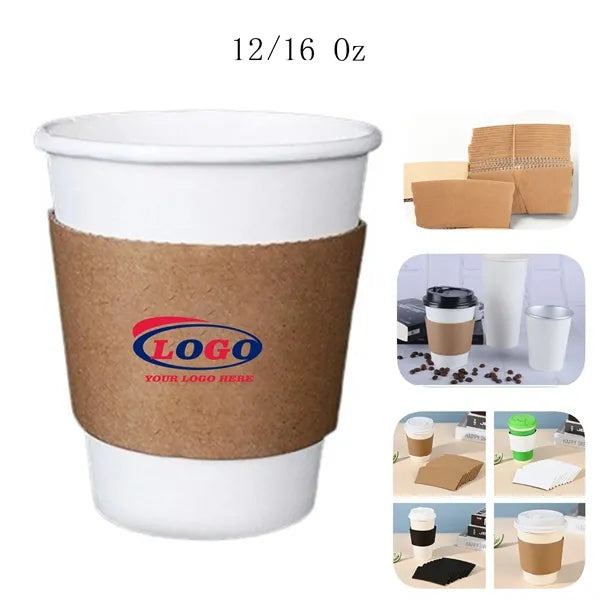 12 & 16OZ Corrugated Coffee Cup Sleeve for Insulation